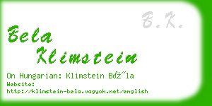 bela klimstein business card